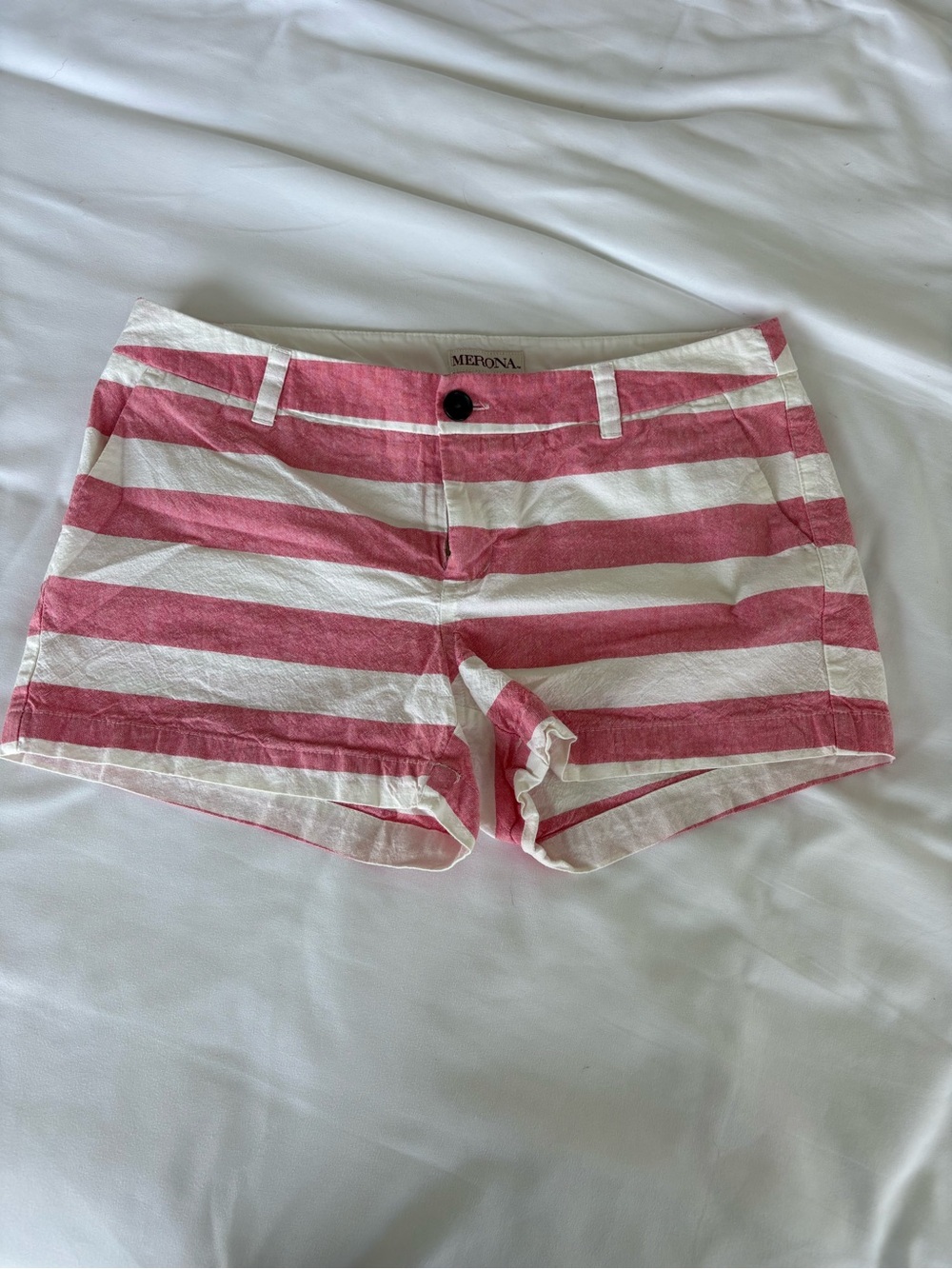 Merona Pink & White Horizontal Stripe Shorts